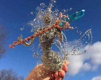 Beauty of the Sea Mermaid Stainless Steel Wire Sculpture... CUSTOM ORDER