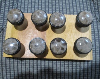 Petoskey stone cabinet draw pulls 8ea. 1 inch