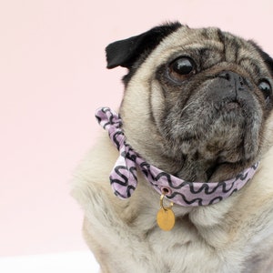 Comfy dog collar • lilac printed necktie