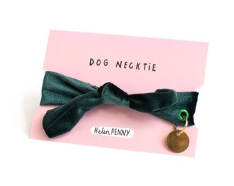 Comfortable house collar for dogs • dark green with ID tag