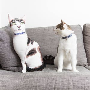 Personalised cat portrait pillow image 1