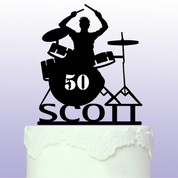 Personalised Drummer Cake Topper