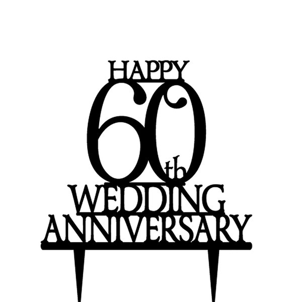 Gorgeous 60th Wedding Anniversary Cake Topper
