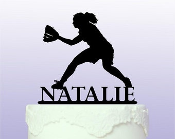 Personalised Softball Cake Topper