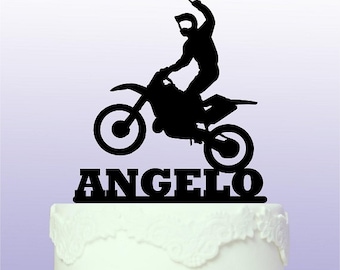 Topper de pastel de motocross divertido personalizado