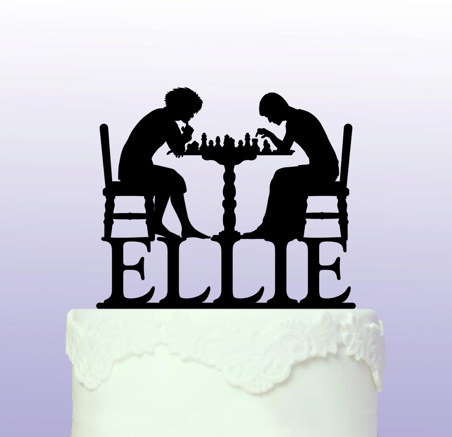 Chess Personalised Cake Topper - Etsy