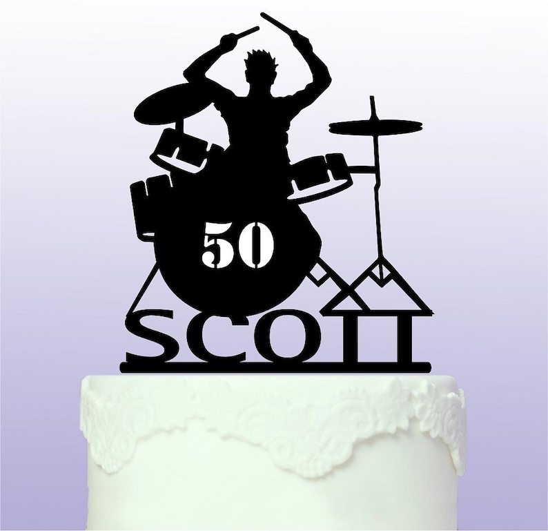 Personalised Drummer Cake Topper image 1