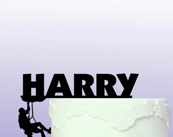 Unusual Personalised Rock Climber Cake Topper