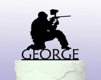 Personalised Paintballing Cake Topper