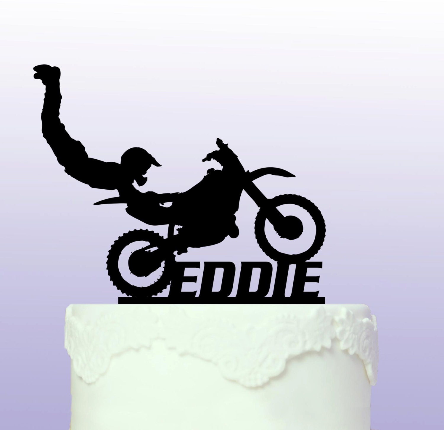 Topper Personnalise De Gateau De Motocross Etsy