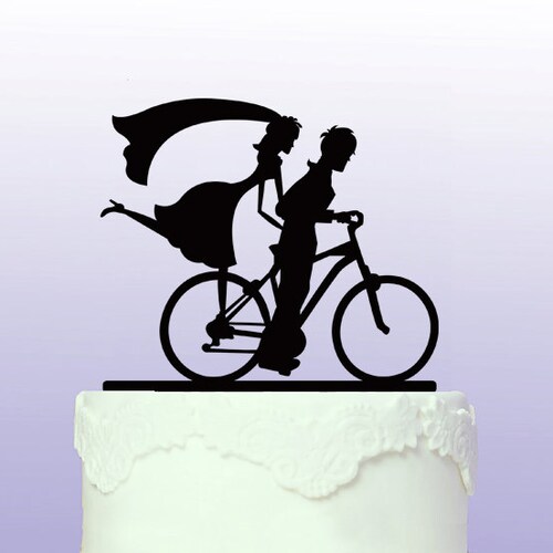 Bicycle Wedding Cake Topper Personalized Tandem Bicycle Etsy