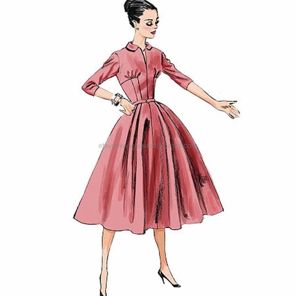 50s Retro Dresses, Butterick 5813 Pattern, sizes 6 to 14, Rockabilly Dress, Vintage Dress Pattern, Pin Up Dress
