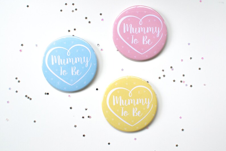 Mum to Be Card and Badge Mummy to Be Card Baby Shower Card /& Badge Yellow