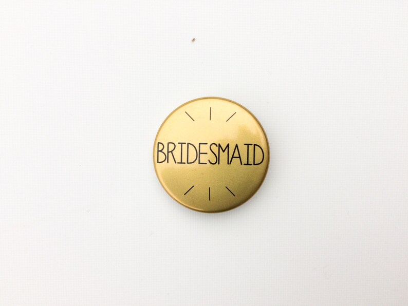 Bridesmaid 25mm Pin Button Badge Wedding Hen Party Do Favour Gift Present Black Bridesmaid 25mm Pin Button Badge Wedding Hen Party Do Favour Gift Present Black