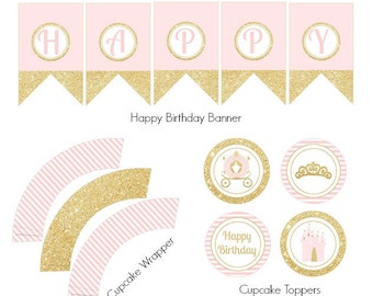 Princess label princess sticker princess birthday pink | Etsy