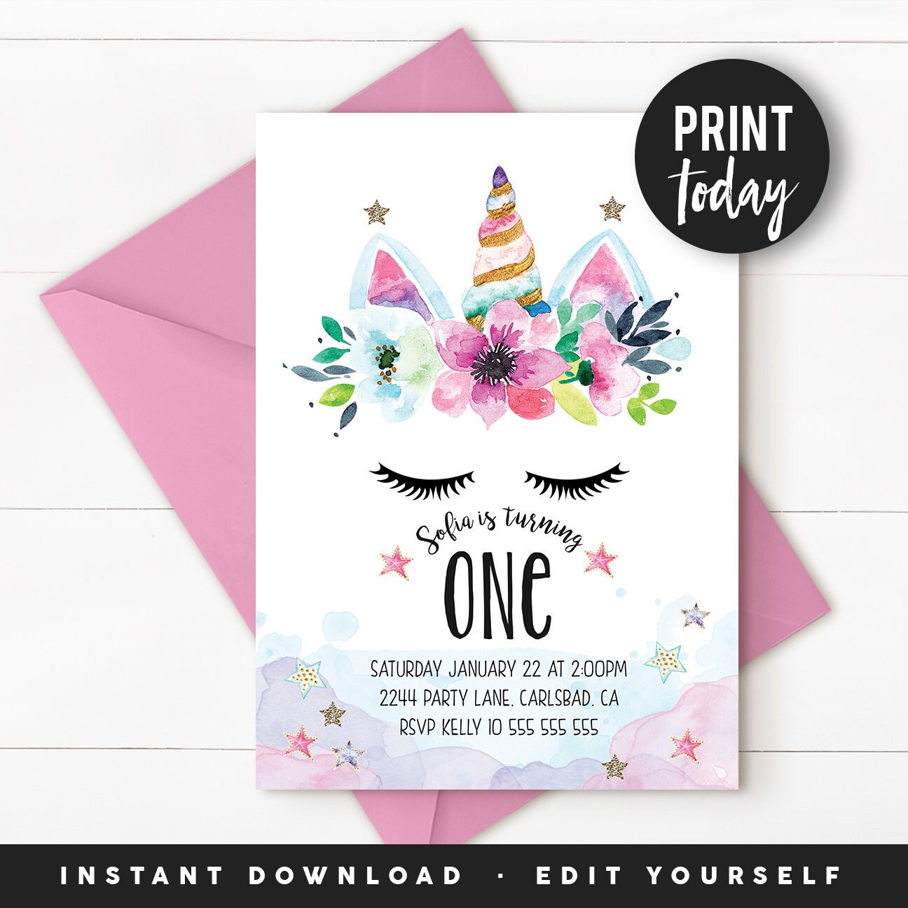 Unicorn birthday invitation unicorn invitation magical | Etsy