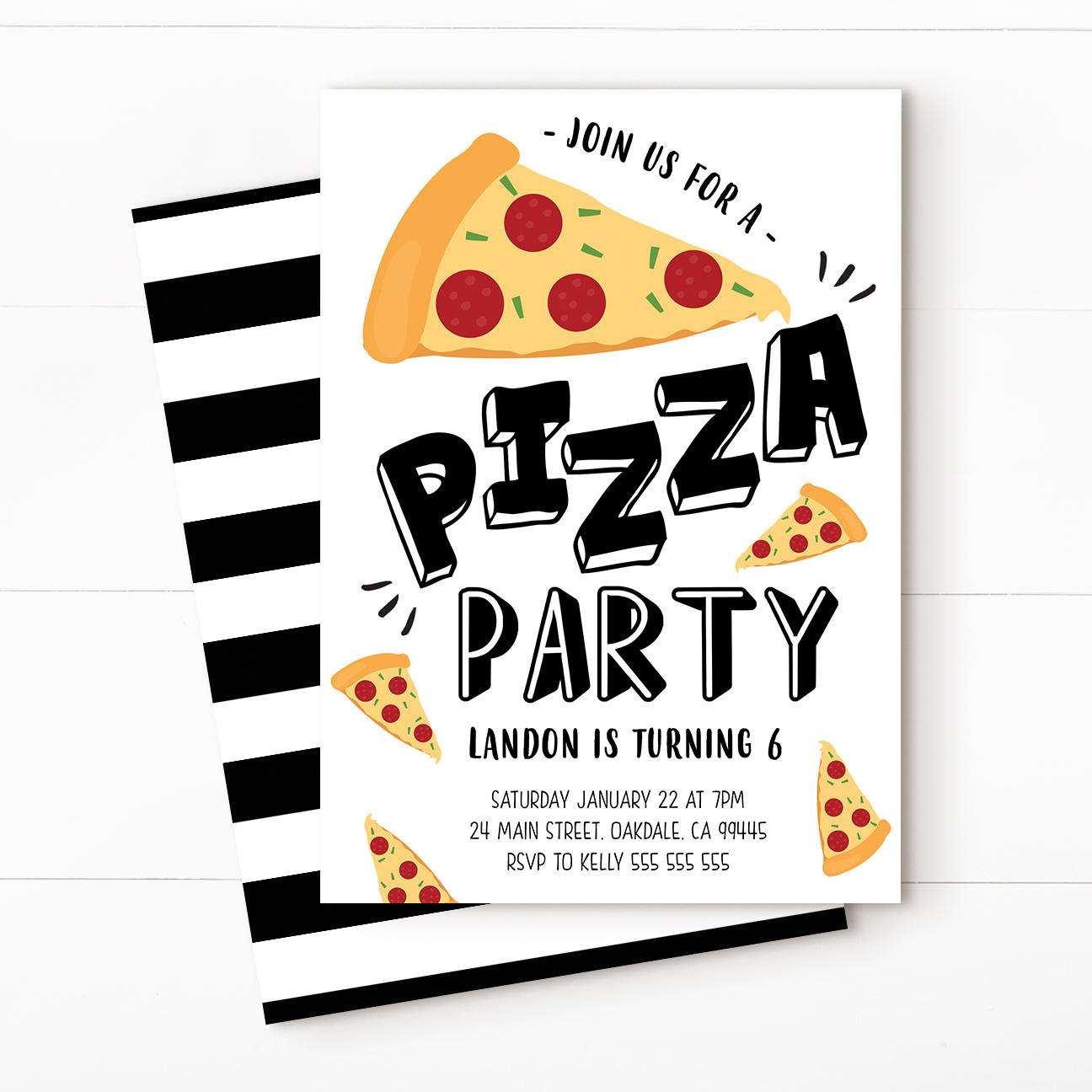 Pizza party pizza invitation Kids pizza party pizza Etsy