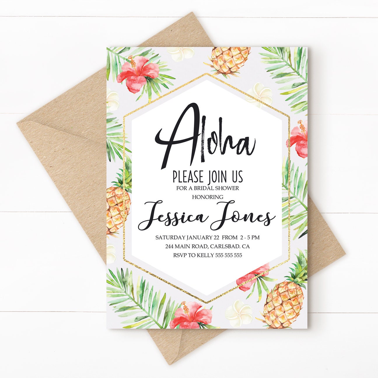 Aloha tropical invitation Hawaiian party tropical wedding Etsy