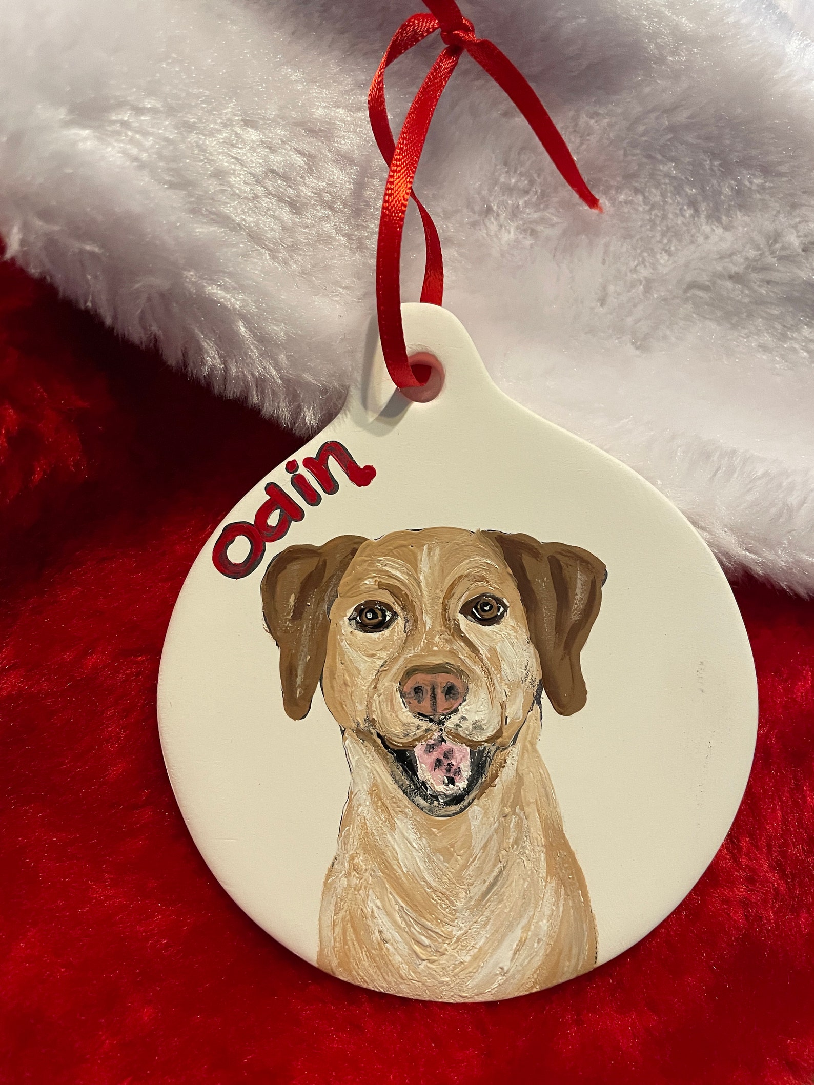 Personalized Pet Portrait Ornament Custom Dog Ornament Cat Etsy