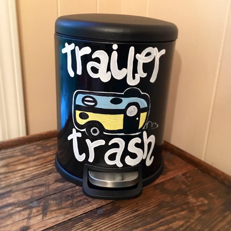 Trailer Trash Painted Trash Can Trailer Trash Painted Trash | Etsy
