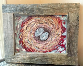 Customizable Acrylic Birds Nest Painting