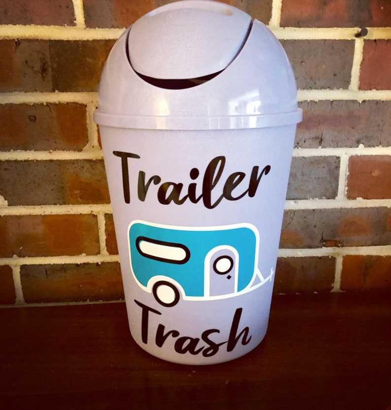 Trailer Trash Can RV Camper Decor Vinyl Camper Decal Small Etsy