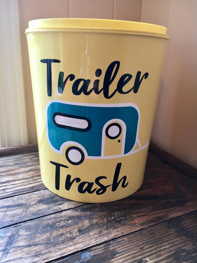 Trailer Trash Can RV Camper Decor Vinyl Camper Decal Small Etsy