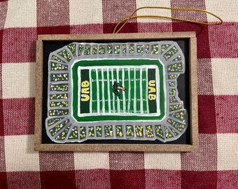 College Football Ornament- Custom Stadium Ornament- Handpainted Football Team Ornament- Personalized School Ornament- Gift for Coach- Mascot