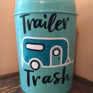 Trailer Trash Can RV Camper Decor Vinyl Camper Decal Small - Etsy