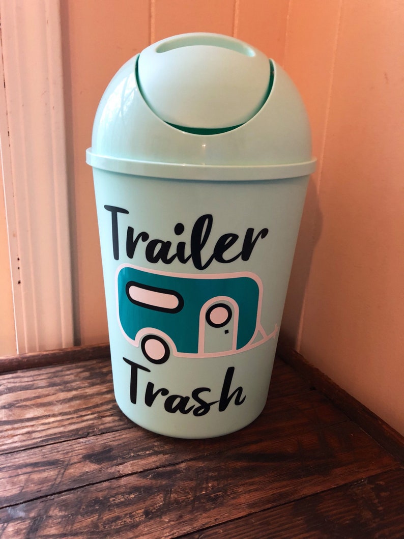 Trailer Trash Can RV Camper Decor Vinyl Camper Decal Small Etsy