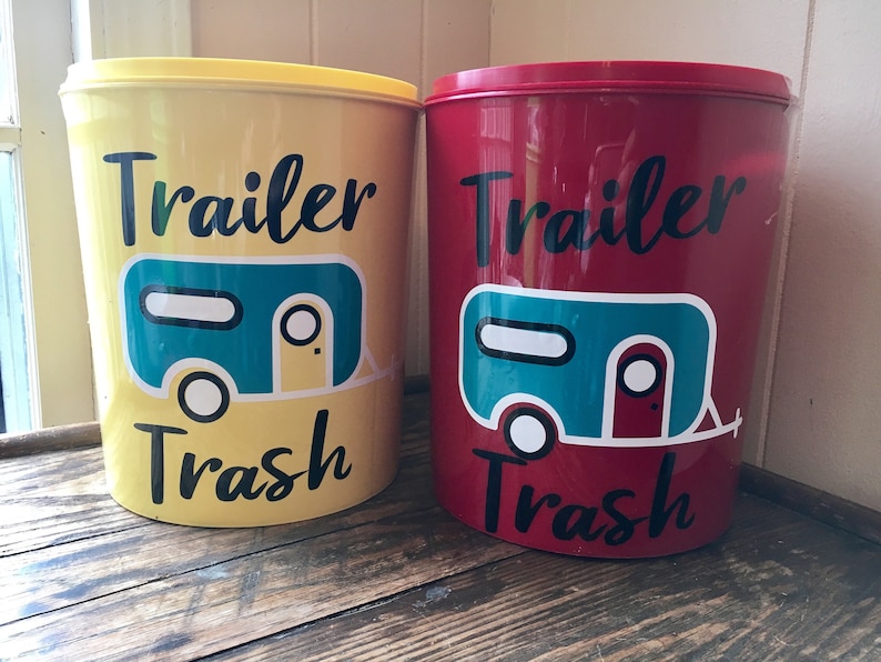 Trailer Trash Can RV Camper Decor Vinyl Camper Decal Small | Etsy