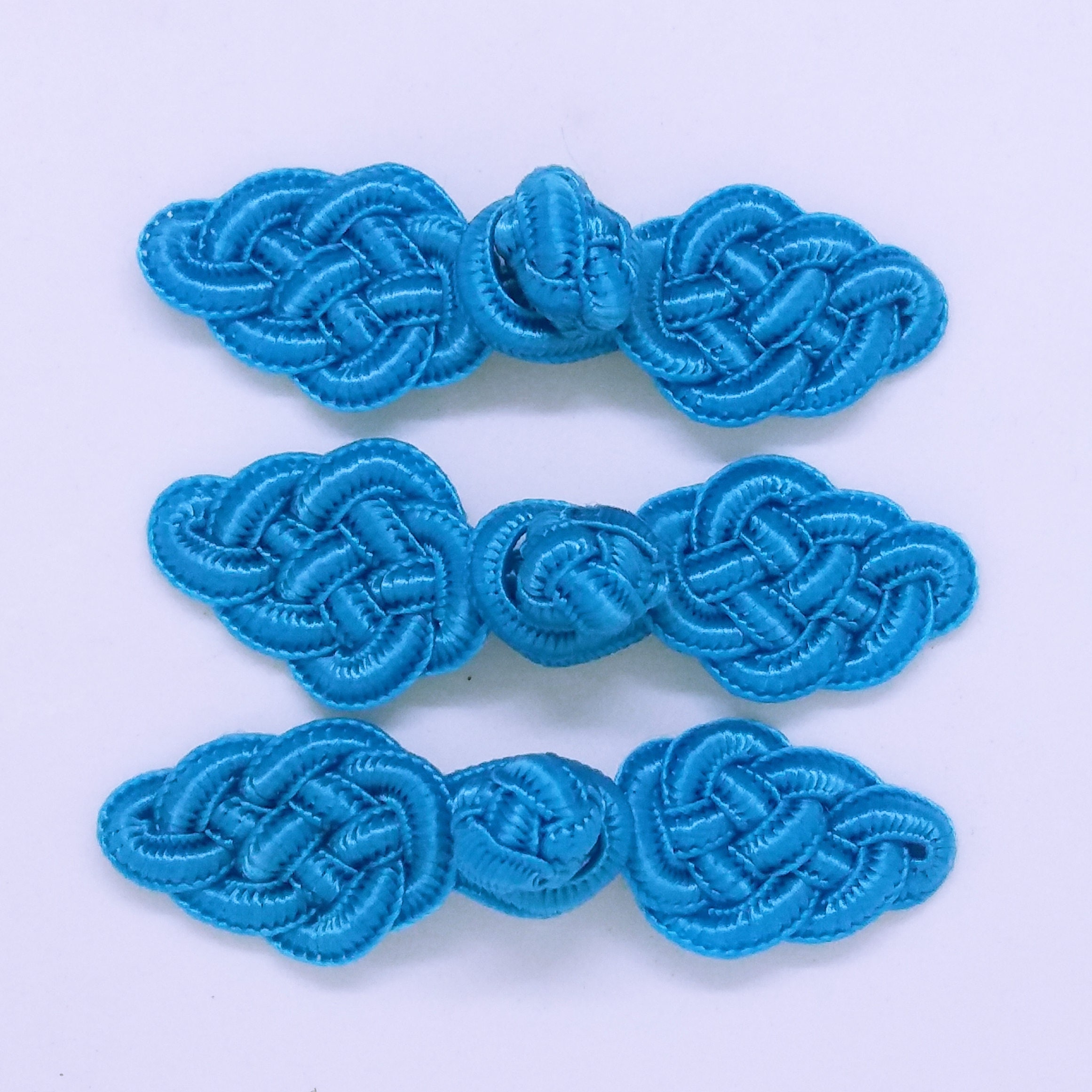 Bright blue frog closure. Celtic knot. Set of 3 | Etsy