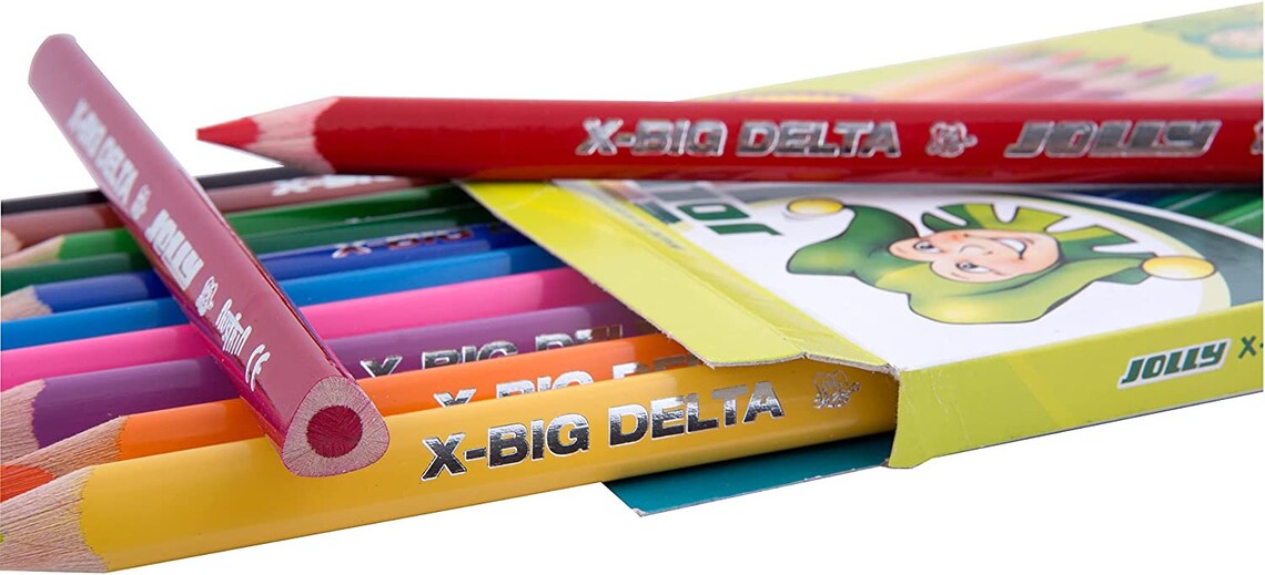 Jolly Xbig Delta Jumbo Triangular Colored Pencils Set of 12 Etsy