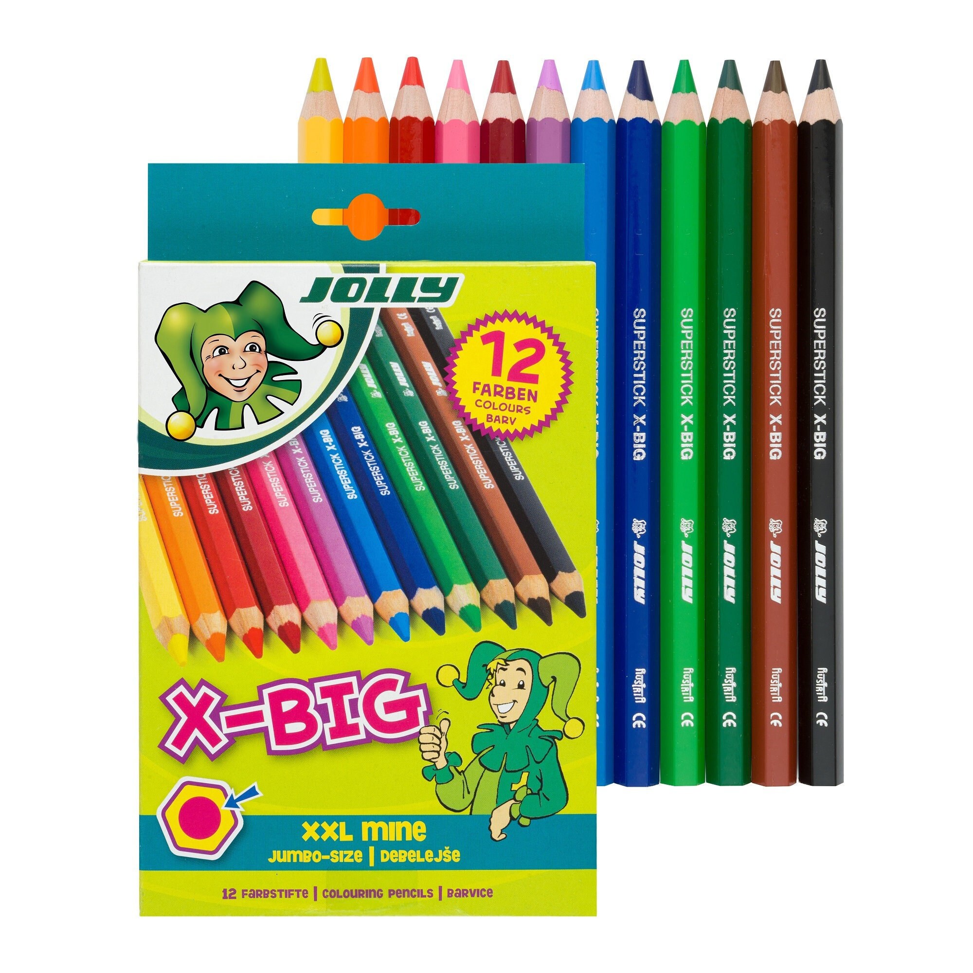 x10 Pack Crayon Jumbo Giant Large Crayons Set Colours Kids Stationary  Colouring