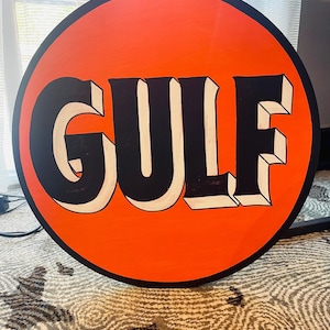 Hand Painted GULF gas sign