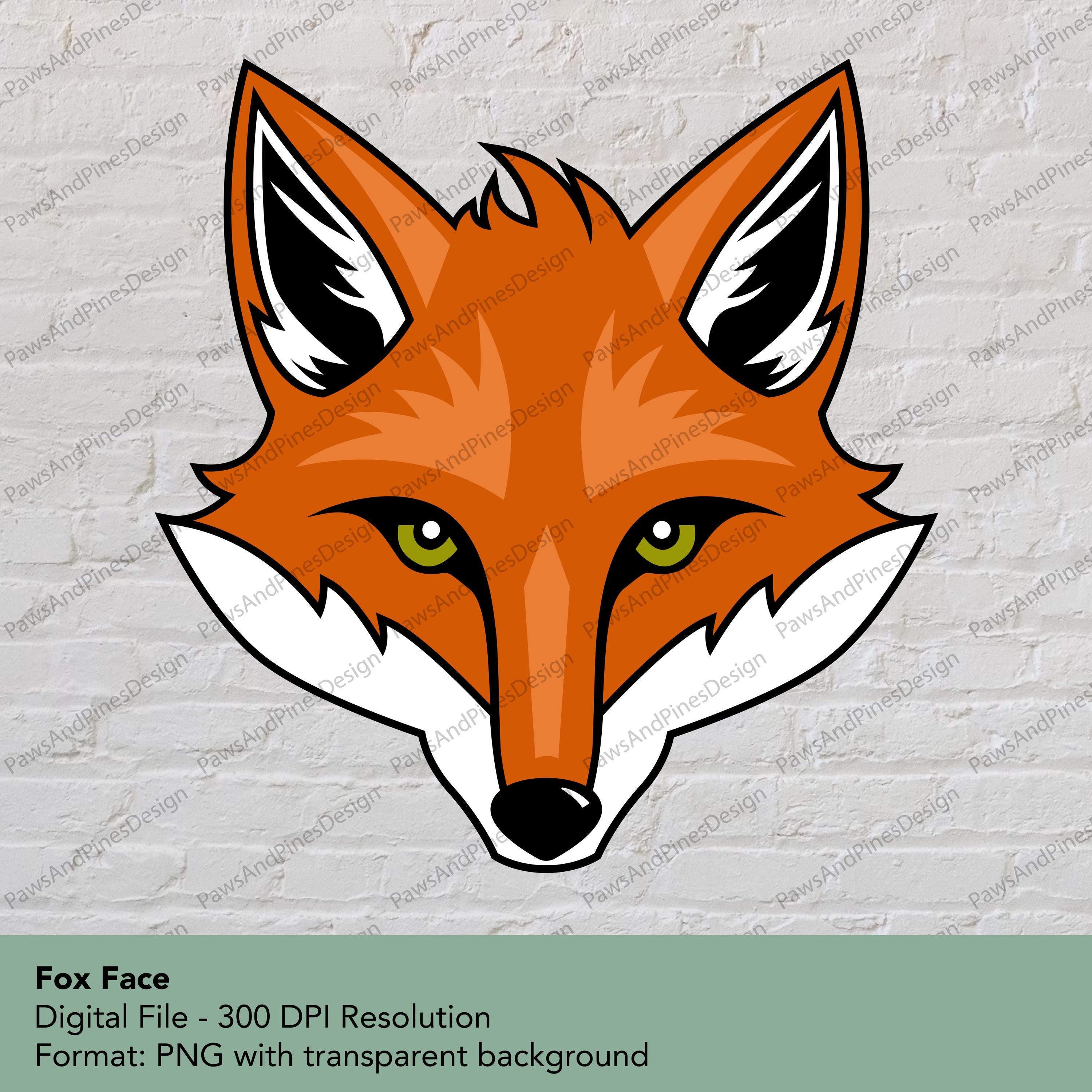 Fox Face Clipart Digital Download - Etsy