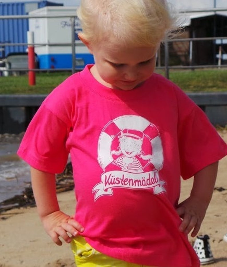 Küstenmädel ahoi maritimes Shirt Segeln Törn Lütte Deern Norddeutsch afbeelding 1