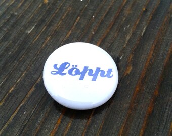 Löppt Button Pin Anstecker Norddeutsch weiss blau Plattdeutsch