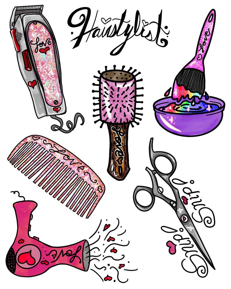 Hairstylist Sticker Pack Etsy
