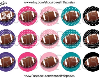 Football Bottle Cap Image Sheet, Editable