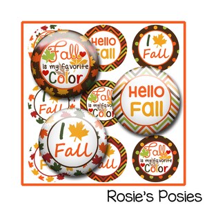 Autumn Fall Bottle Cap Image Sheet