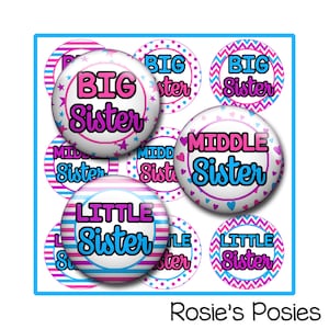 Zusters Fles Dop Image Sheet, Groot, Klein, Midden