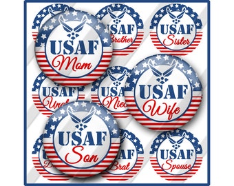 Air Force Flaschenkappe Bildbogen, Stolze Frau, Mama, Brat, Patriotic, USAF Juli
