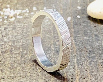 Textured Silver Ring Hammered Silver Ring Sterling Silver Band Ring