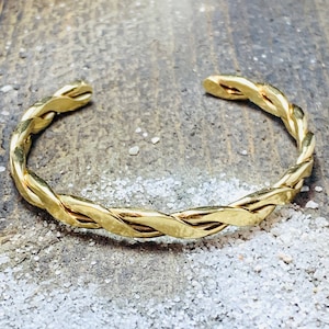 Braided Brass Bracelet Brass Cuff Bracelet