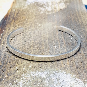 Hammered Sterling Silver Cuff Bracelet: Handcrafted Minimalist Jewelry