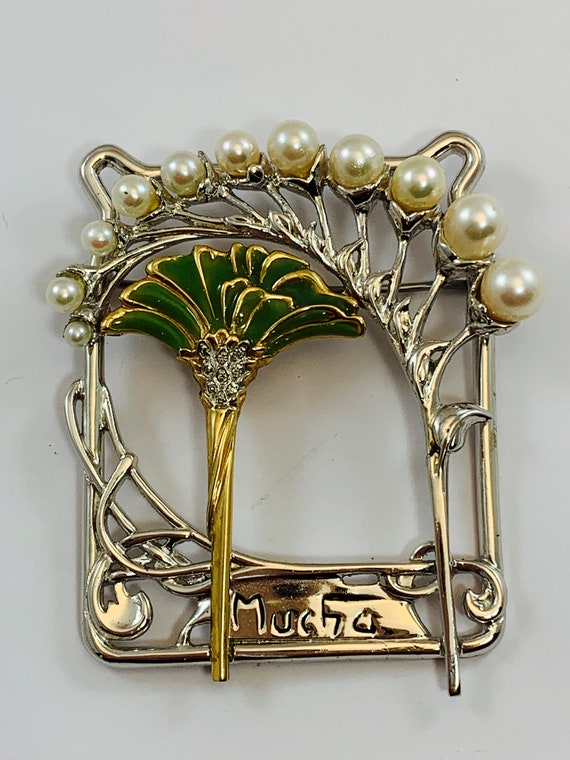 Mucha SS/14kt Lily of the Valley Brooch