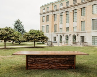 Carved conference table