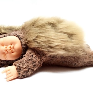 RARE!! Vintage Anne Geddes sleeping baby hedgehog doll 10&quot; doll
