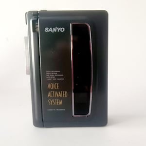 Sanyo M1118 Compact Cassette Recorder and Player Portable Personal Cassette Player and recorder Voice activated syst Retro Audio Sound Music